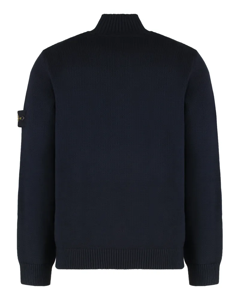 Stone Island Men's Cotton Turtleneck Sweater Blue Navy