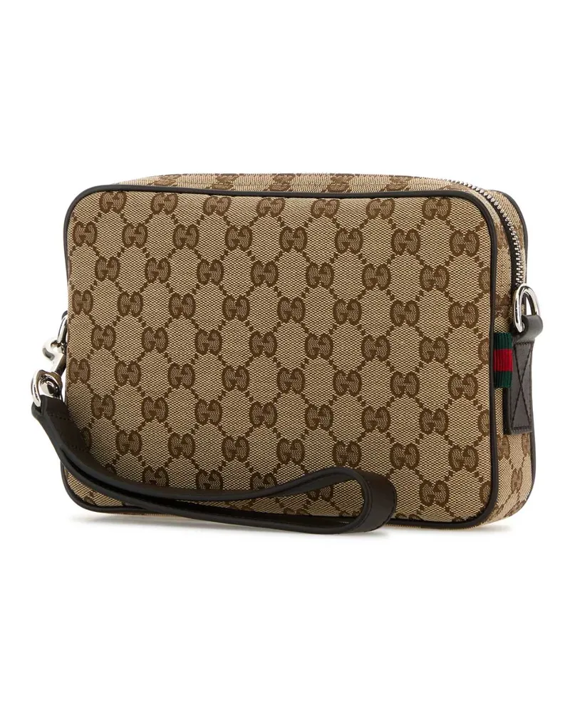 Gucci Men's Gg Fabric Clutch Bebonycocoavrv Beige