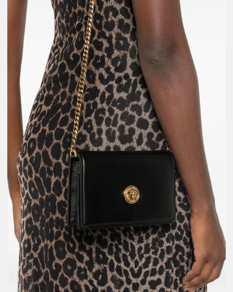 Versace Chain Strap Clutch — Black Black
