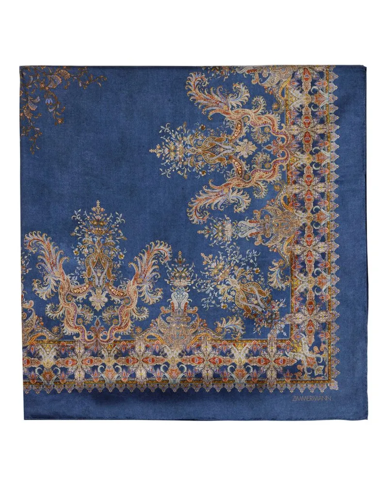 Zimmermann Women's Printed Square 90 Scarf -  Silk Multicolor Accessories Navy