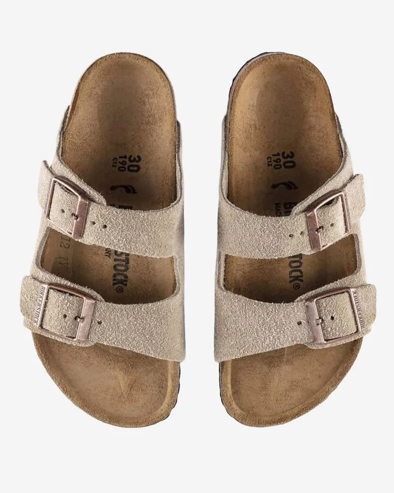 Birkenstock Boys' Sandals Arizona Suede Beige Leather Beige