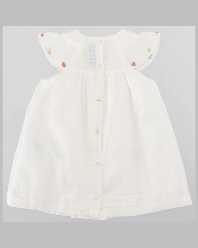 Tartine et Chocolat Floral Embroidery Dress — White White