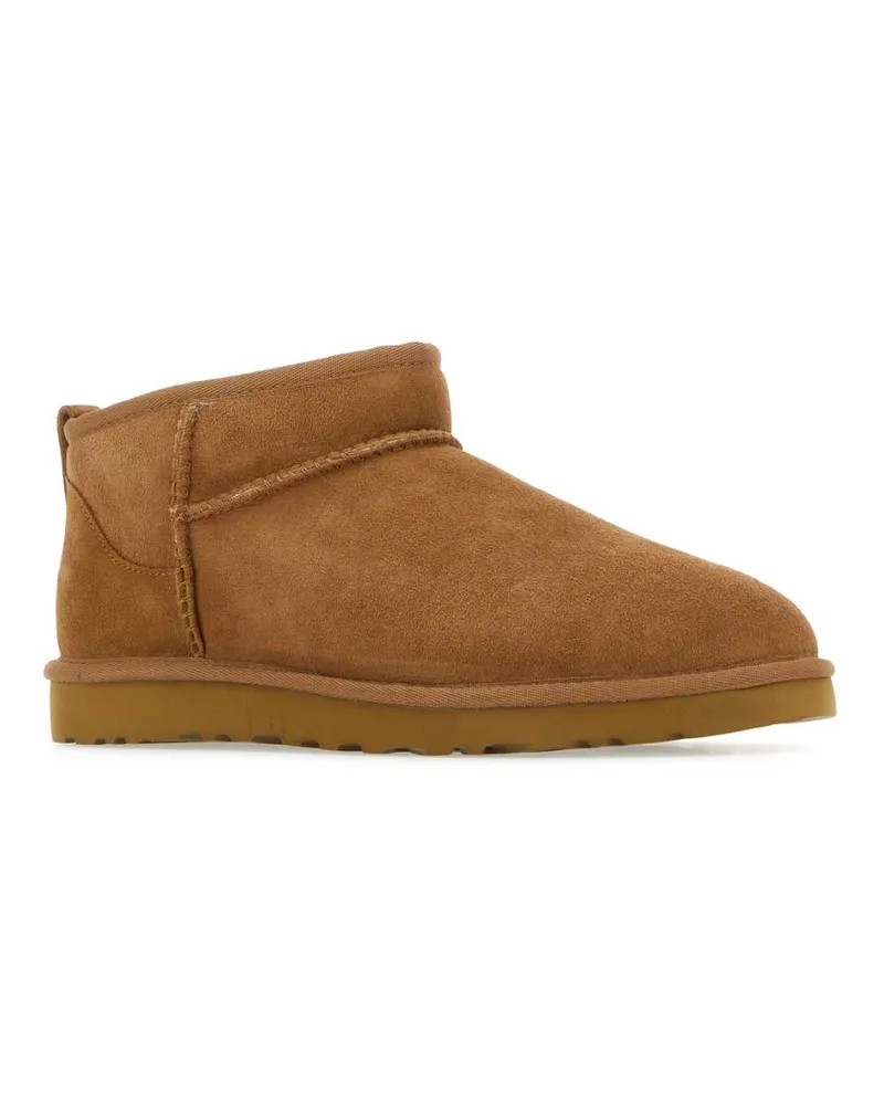 UGG Men's Biscuit Suede Classic Ultra Mini Ankle Boots Chestnut Upper Material Twinface Stivali Chestnut