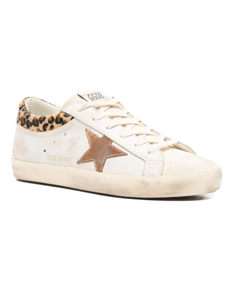 Golden Goose Leopard-Print Calf Hair Sneaker — White White