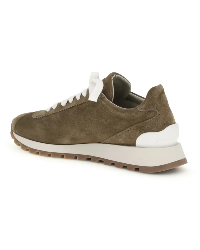 Brunello Cucinelli Women's Calf-Leather Sneakers Summer Torba Trainers Beige