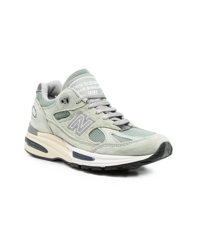 New Balance Pig Suede and Mesh Sneaker — Green Green