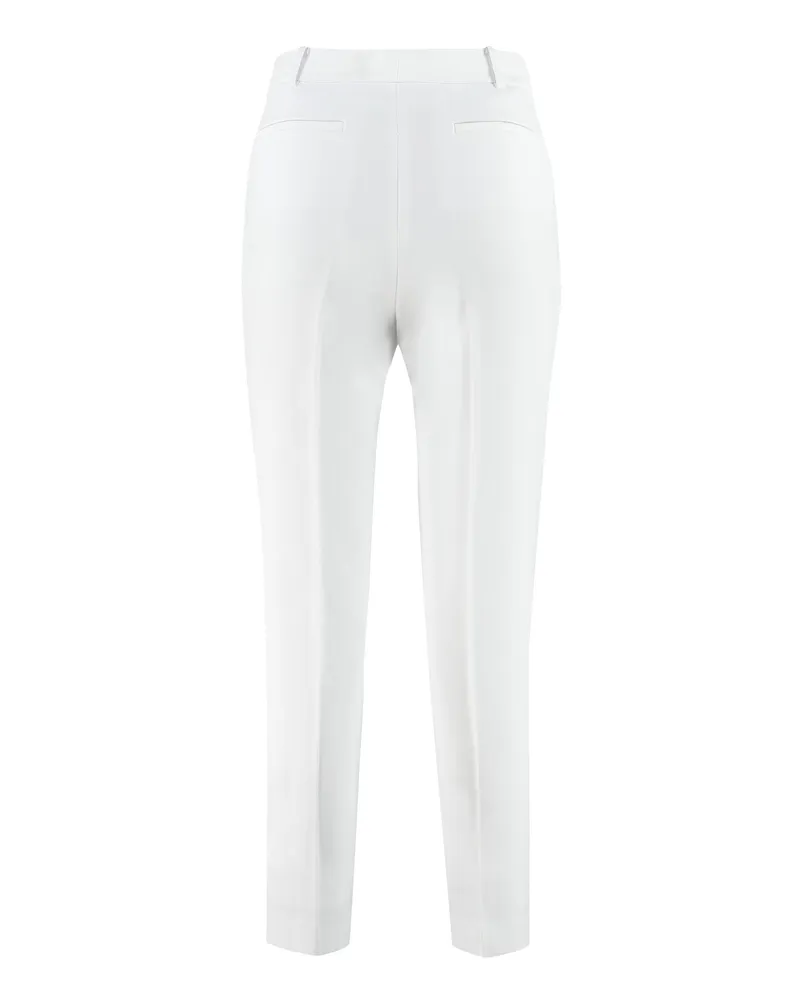 Michael Kors Women's White Crepe Lined Trousers Trouser Suits White