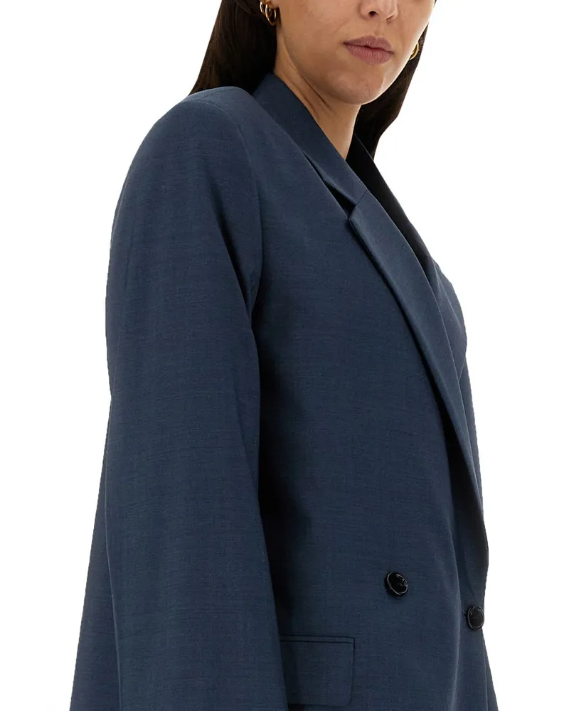 Acne Studios Reverse-Tooth Wool Jacket — Blue Blue