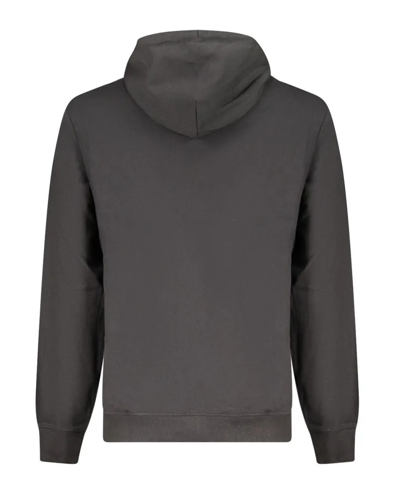 Tommy Hilfiger Logo-Print Cotton Hoodie — Black Black