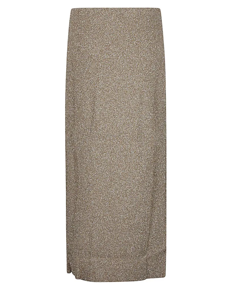 Circus Hotel Viscose Midi Skirt — Gold Gold