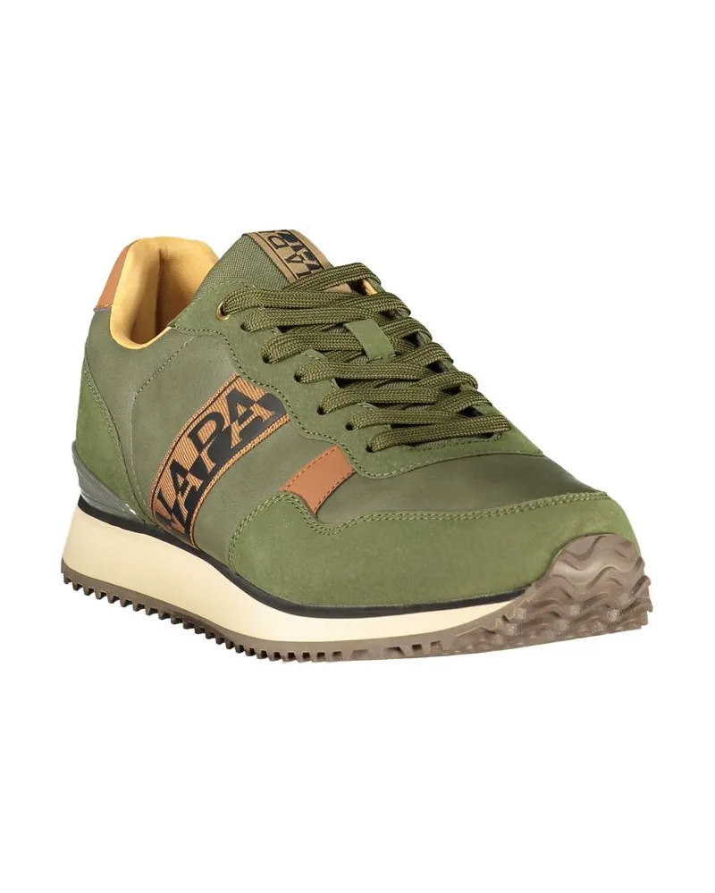 Napapijri Logo-Embroidered Lace-Up Sneaker — Green Green