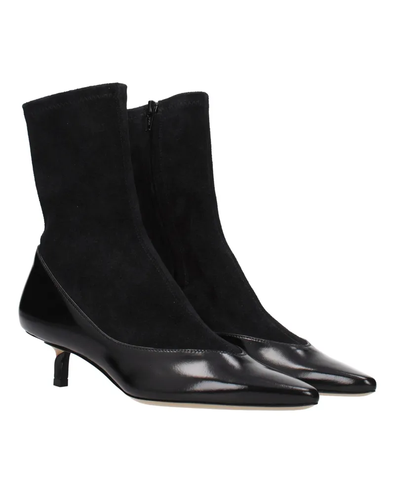 Jacquemus Women's Black Leather Ankle Boots Black