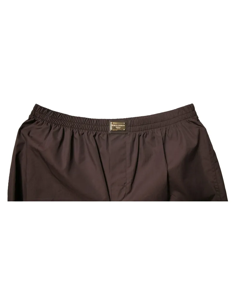 Dolce & Gabbana Cotton Silk Blend Bermuda Shorts — Brown Brown
