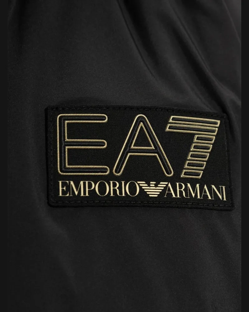 EA7 Logo Nylon Down Jacket — Black Black