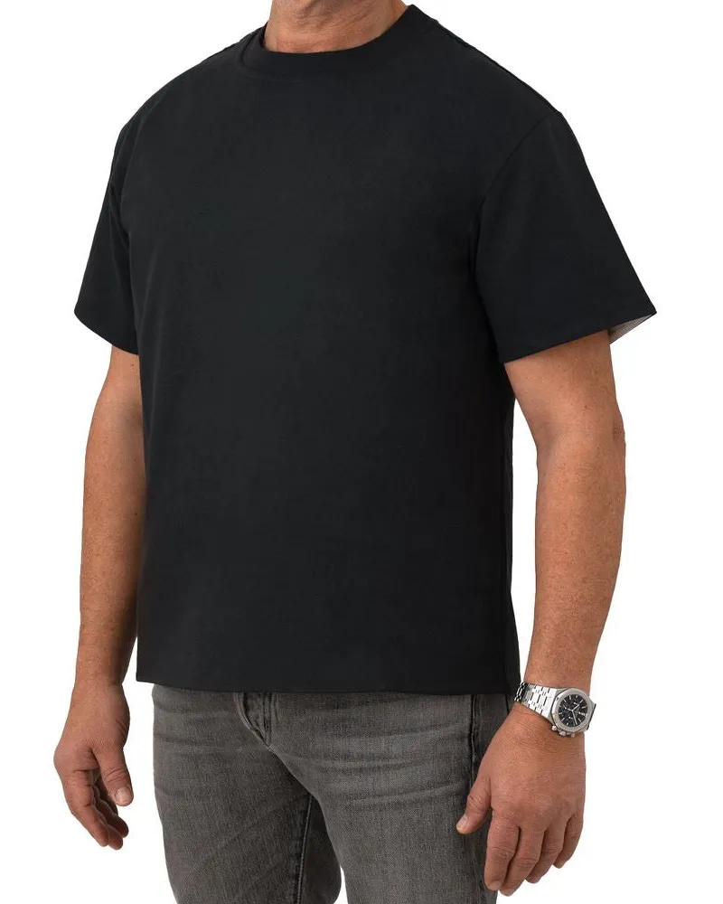 Bottega Veneta Men Gray Cotton T-Shirt Black