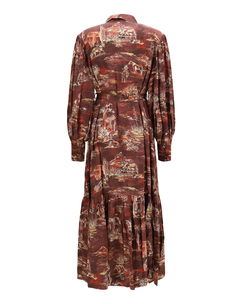 ALEMAIS Ezra Shirt Dress — Brown Brown