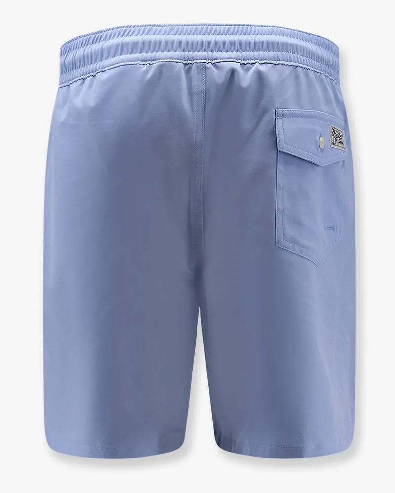 Ralph Lauren Men's Nylon Swim Trunks With Embroidered Logo Blue Shorts Blue