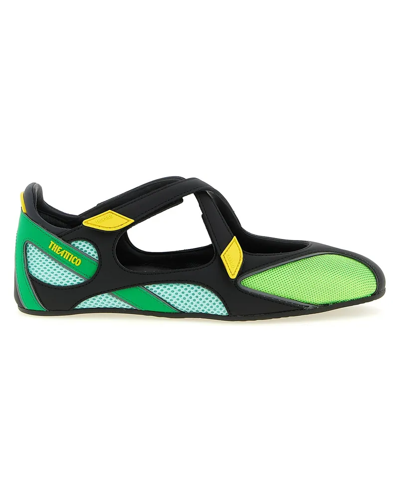 ATTICO Women's Bicolor Polyethylene Ballet Flats Green