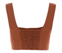 Women's Jirja Crop Top Orange Organic Linen Sweater