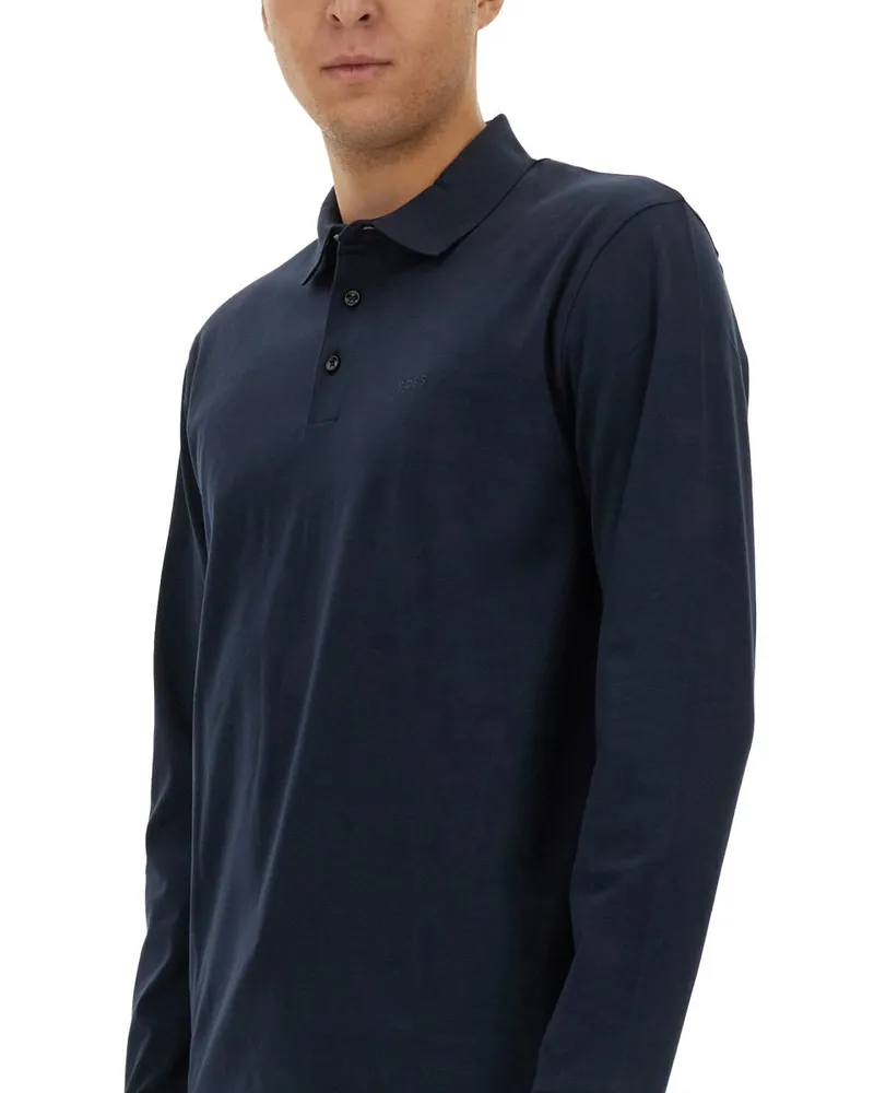 HUGO BOSS Cotton Polo Shirt — Blue Blue