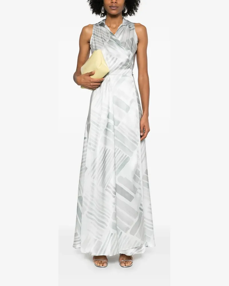 Kiton Women's Abstract-Print Maxi Dress Gray Ss25 W Gray