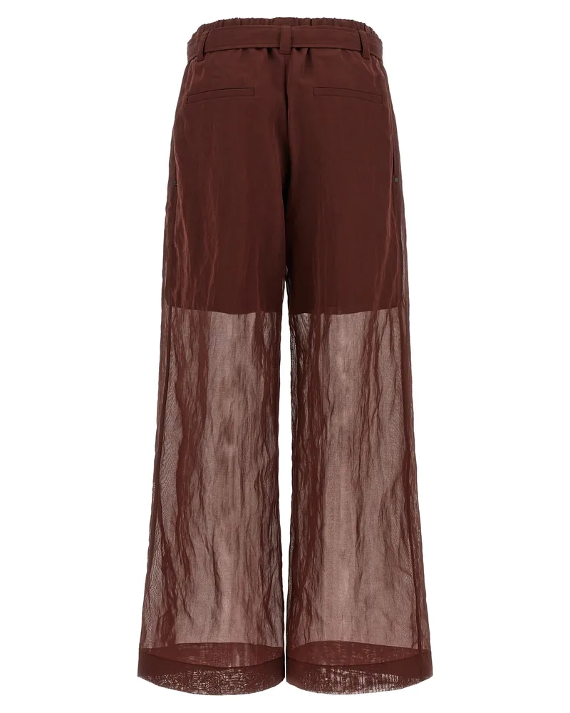 Brunello Cucinelli Women's Bordeaux Cotton Flared Pants Bordeaux