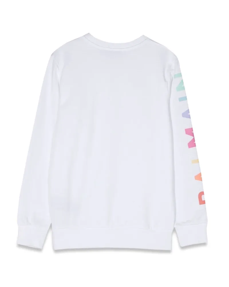 Balmain Logo-Embroidered Cotton Crewneck Sweatshirt — White White