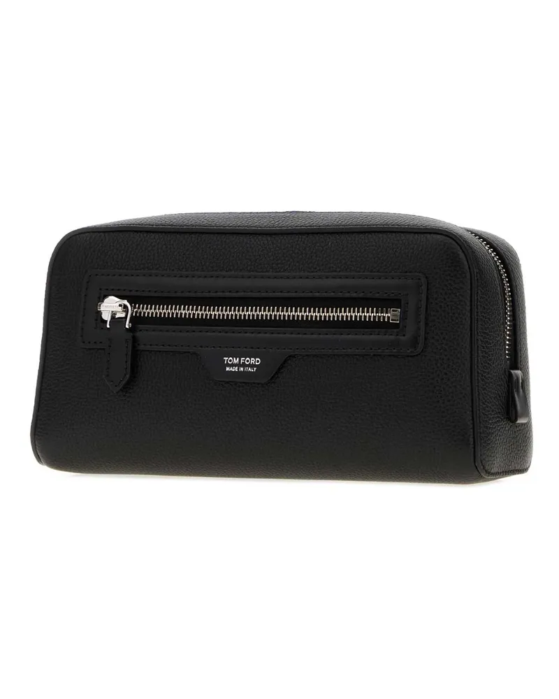 Tom Ford Men's Black Leather Beauty Case Clutch Black