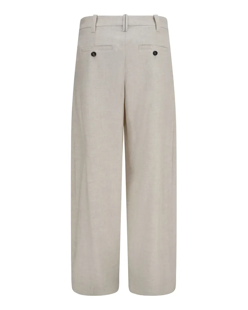 Brunello Cucinelli Women's Wool And Cashmere Tailored Pants Avorio Trousers Beige