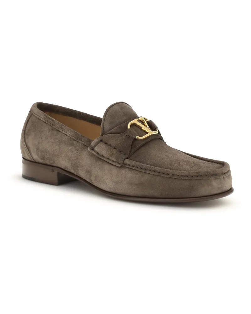 Valentino Garavani Men's Loafers Vlogo Signature Shadow Grey Upper: Calf Leather Gray