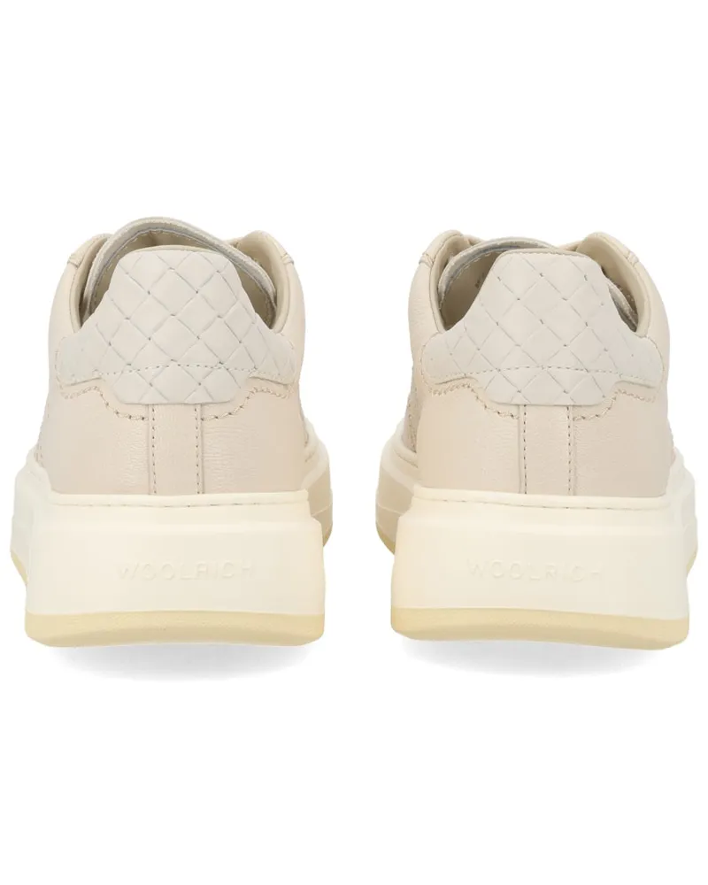 Woolrich Smooth Full-Grain Leather Sneaker — Powder Powder