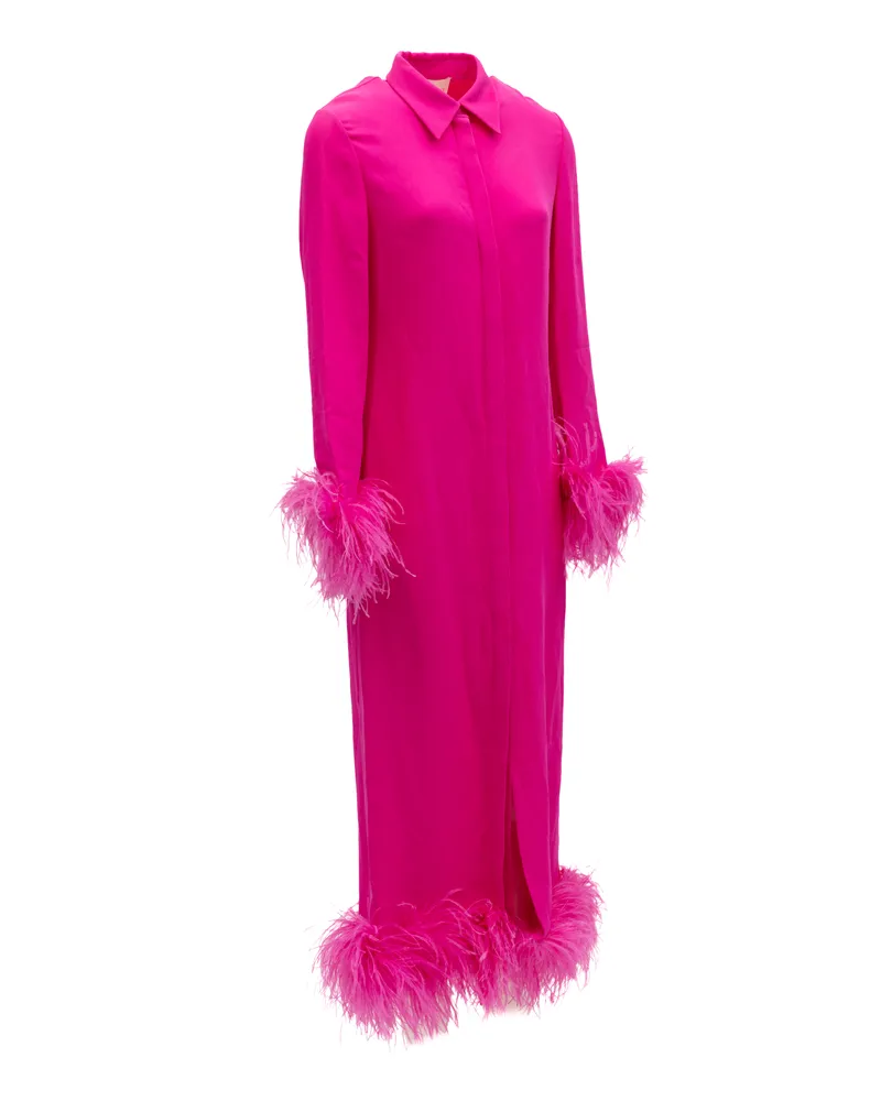 Valentino Garavani Women's Pink Feather Hem Dress Pink