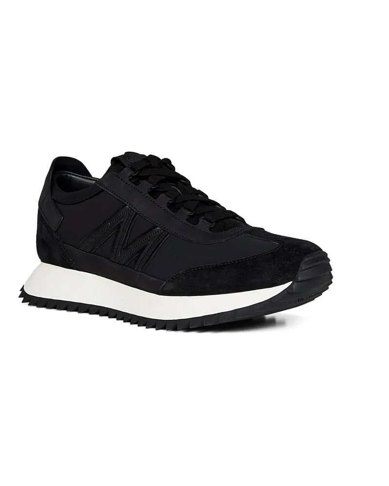 Moncler Men's Sneakers Pacey2 Black Suede And Nubuck Calf Leather Trainers Black