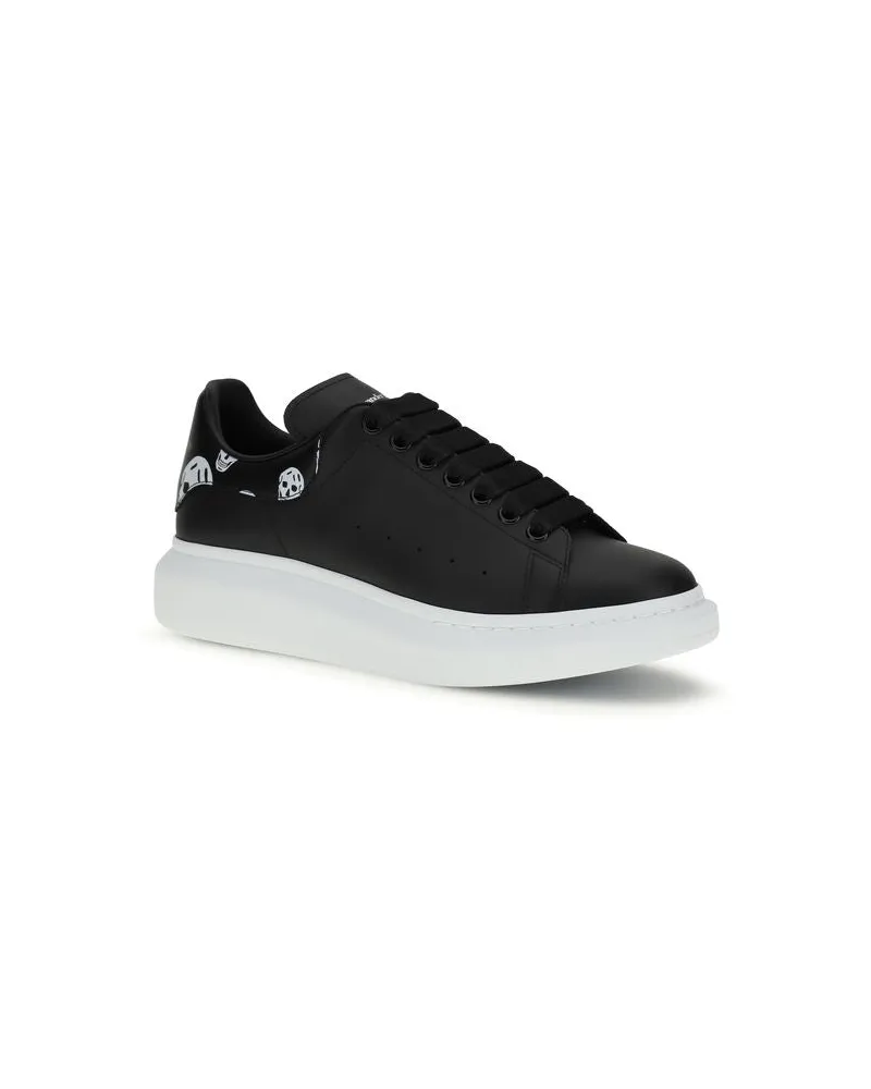 Alexander McQueen Men's Black Calf Leather Bos Taurus Chunky Sneakers Black