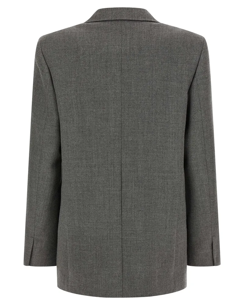 Jil Sander Double-Breasted Wool Blazer — charcoal Gray