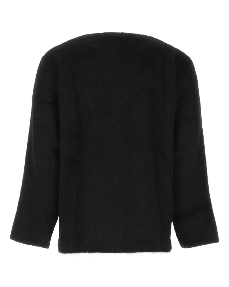 Our Legacy Men's Black Wool Blend Cardigan Blackmohair Maglieria Sweater Black