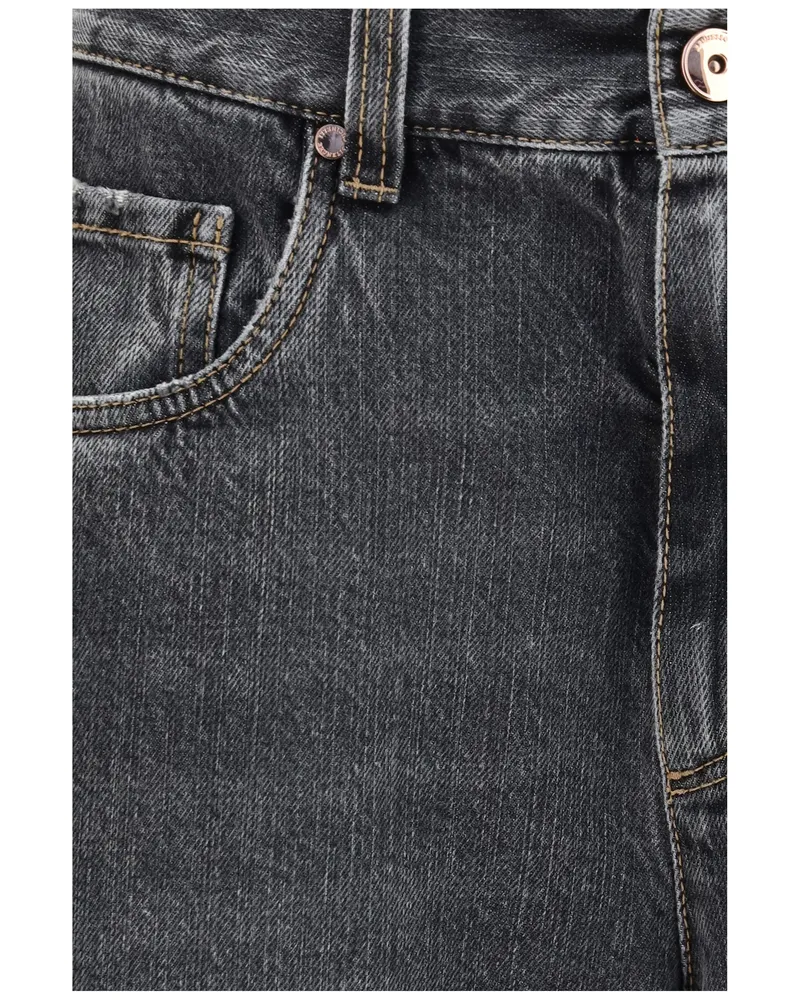 Brunello Cucinelli Straight-Leg Denim Jeans — Gray Gray