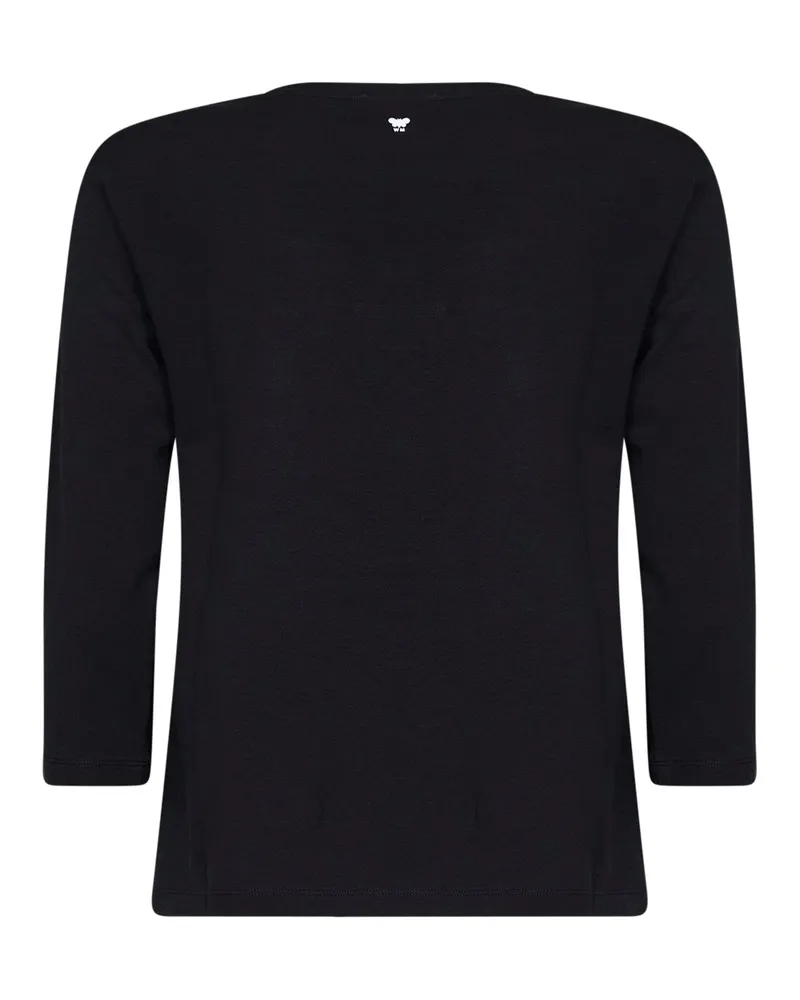 Max Mara Women's T-Shirt Wkdmultia Black Stretch Jersey Cotton Knitwear Sweater Black