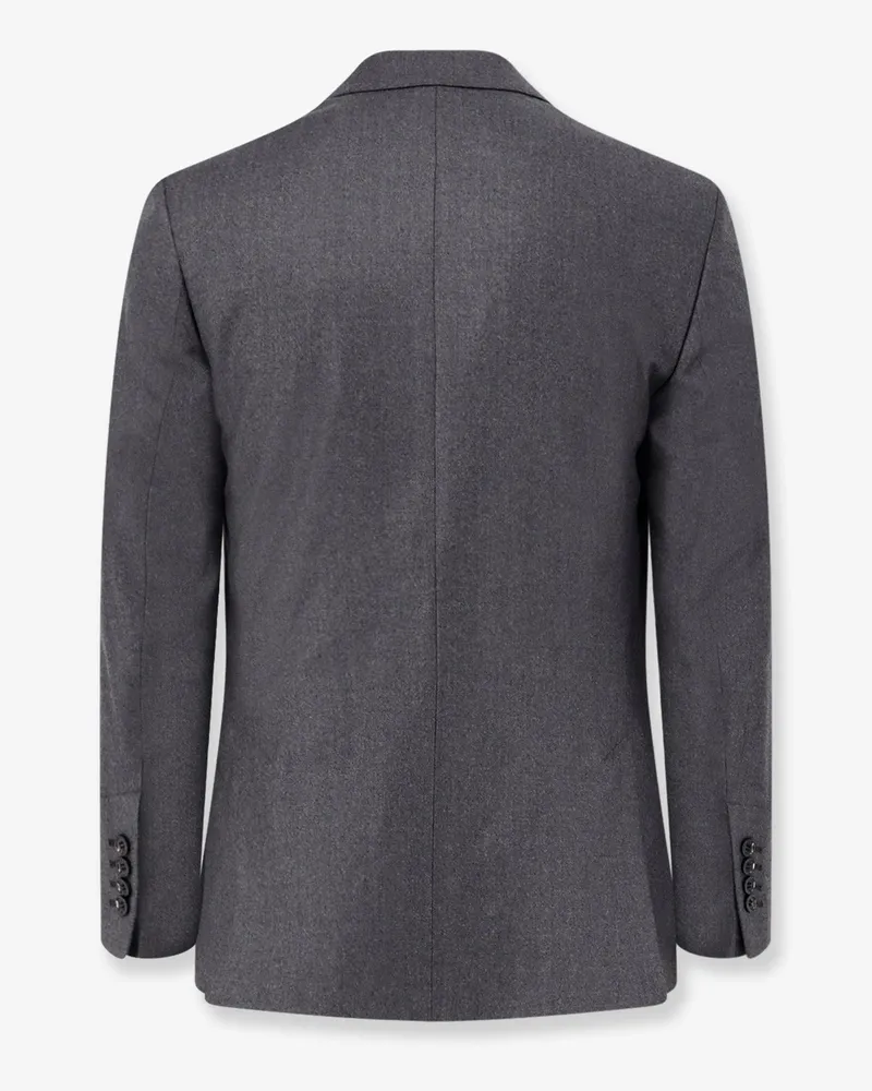 AMI Paris Men's Double-Breasted Virgin Wool Blazer Grey Blazers Jacket Gray
