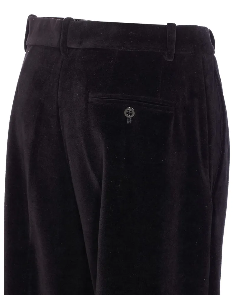 CIRCOLO 1901 Cotton Velvet Wide-Leg Trousers — Black Black
