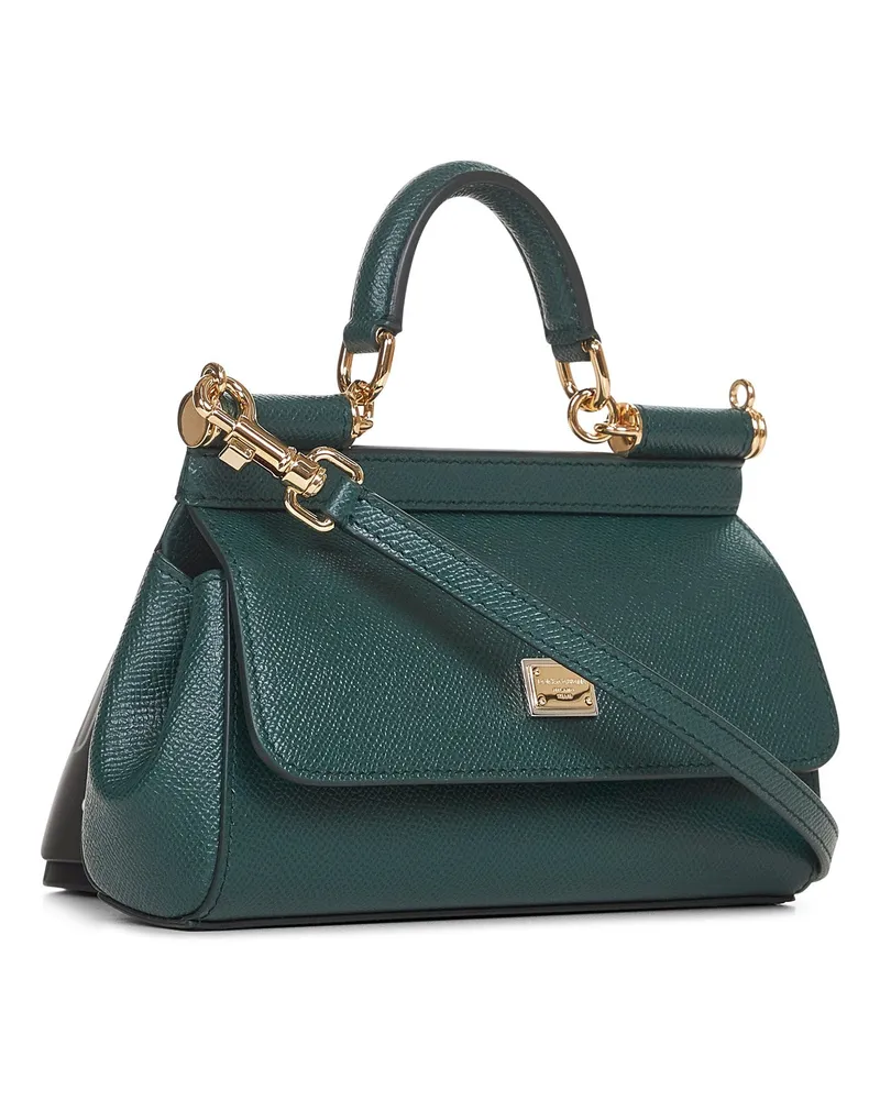 Dolce & Gabbana Women's Handbag Sicily Green Calf Leather Handbags Hand Bags Green