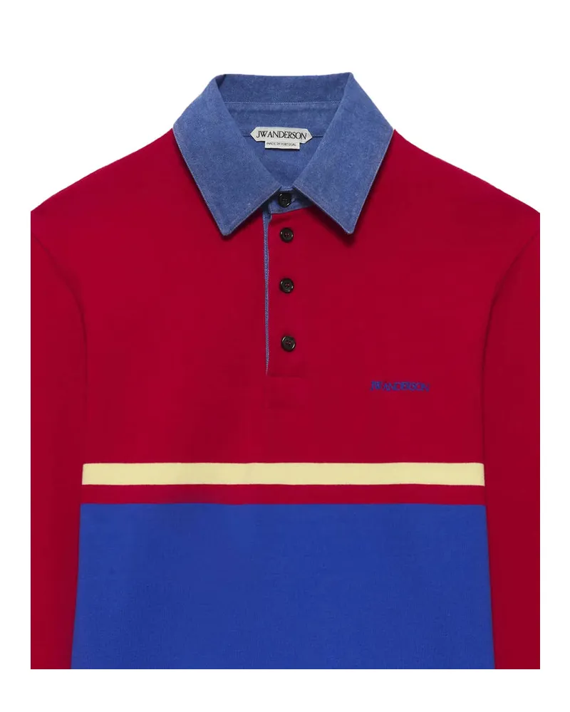 J.W.Anderson Colour-Block Cotton Polo — Red Red