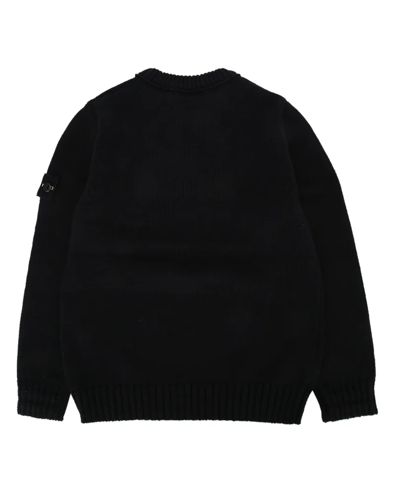 Stone Island Boys' Crew Neck Black Maglieria Sweater Black