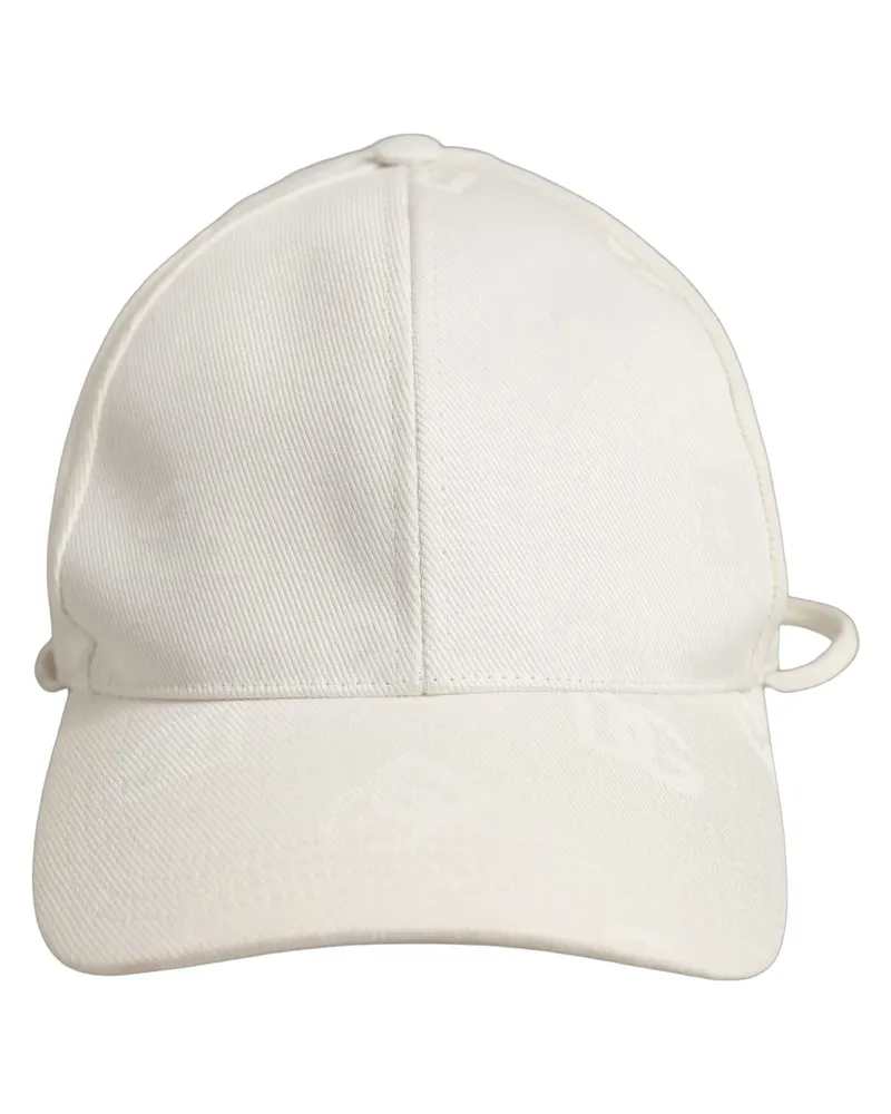 Dolce & Gabbana Men White Cotton Stretch Baseball Capello Hat Off Elastane White