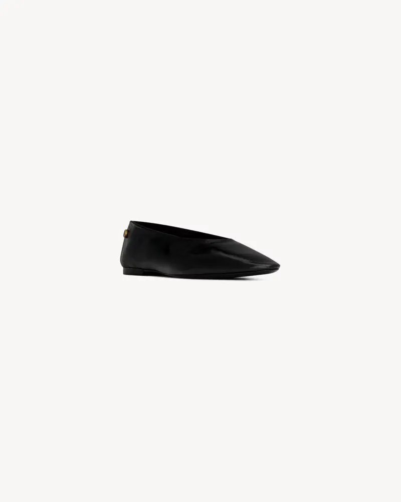 Saint Laurent Ballerina SL Ballet Flat — Black Black