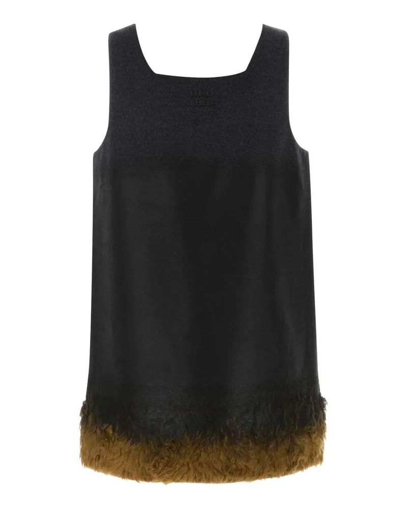 Miu Miu Wool Blend Mini Dress — Gray Gray
