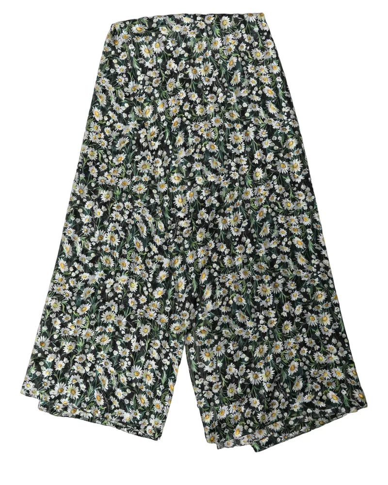 Dolce & Gabbana Silk Daisy Print Scarf — Black Black
