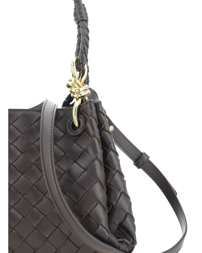 Bottega Veneta Women's Shoulder Bag Parachute Fondant-M Lambskin Gray