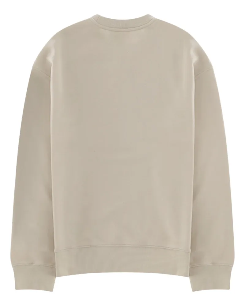 Kitsuné Embroidered Logo Organic Cotton Sweatshirt — Beige Beige