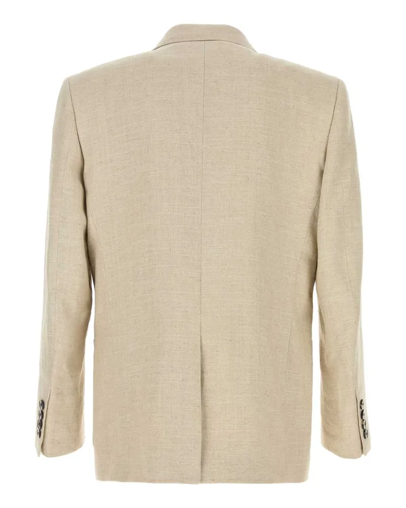 Valentino Garavani Men's Beige Linen Blend Blazer Naturale Giacche E Gilet Jacket Beige